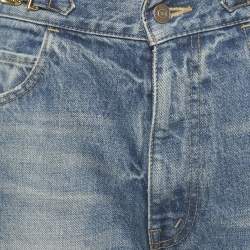 Pre Owned Celine Blue Faded Denim Straight-Leg Jeans M/Waist 26"