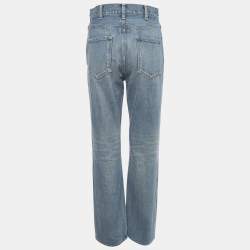 Pre Owned Celine Blue Faded Denim Straight-Leg Jeans M/Waist 26"