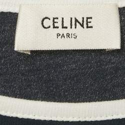 Pre Owned توب سيلين قطن مطرز بشعار أزرق بحري بدون أكمام صغير