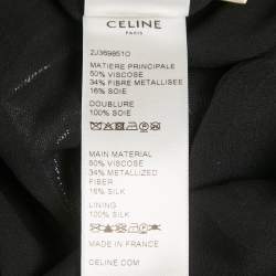 مملوكة مسبقًا Celine Silver Lamé Plisse Midi Skirt M