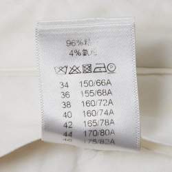 Pre Owned بنطلون واسع الساق قماش جباردين أبيض سيلين مقاس متوسط (ميديوم)