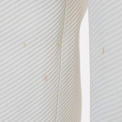 Pre Owned بنطلون واسع الساق قماش جباردين أبيض سيلين مقاس متوسط (ميديوم)