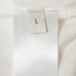 Pre Owned Celine White Logo Print Triomphe T-Shirt L