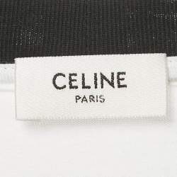 Pre Owned Celine White Logo Print Triomphe T-Shirt L
