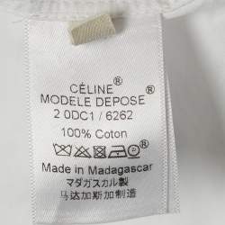 Pre Owned قميص سيلين قطن أبيض بأكمام طويلة وسط