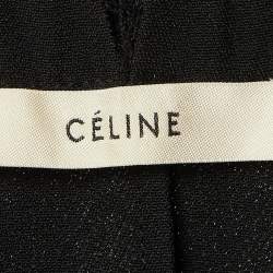 Pre Owned تنورة سيلين كريب أسود مغطاة متوسطة الطول بمقاس متوسط - ميديوم