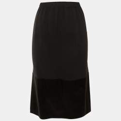 مملوكة مسبقًا تنورة سيلين كريب أسود مغطاة متوسطة الطول بمقاس متوسط - ميديوم