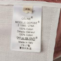 Pre Owned بنطلون سيلين فيلفت وردي أرجل واسعة مقاس وسط (ميديم)