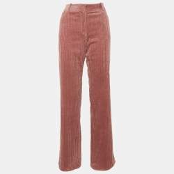 مملوكة مسبقًا Celine Pink Velvet Wide Leg Trousers M