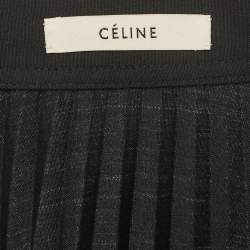 مملوكة مسبقًا تنورة سيلين لمعة فضية طيات متوسطة الطول بمقاس متوسط - ميديوم