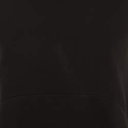 Pre Owned توب سيلين حرير أسود طيات تفاصيل الظهر عالي منخفض متوسط