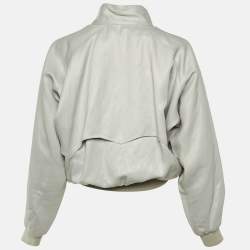 مملوكة مسبقًا Celine Grey Acetate Blend Cocoon Aviator Bomber Jacket M
