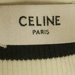 Pre Owned توب سيلين مخطط أبيض/أسود ريب نيت توب كروب مقاس صغير (سمول)