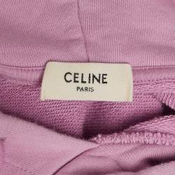 Pre Owned Celine Pink Logo Print Cotton Hoodie S