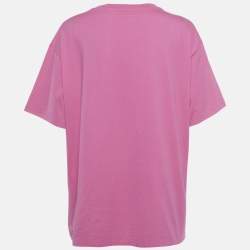 مملوكة مسبقًا تيشيرت سيلين بقطعة قماش جيرسي مطبوع عليها شعار زهري مقاس كبير (لارج)