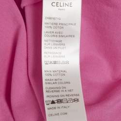 مملوكة مسبقًا تيشيرت سيلين بقطعة قماش جيرسي مطبوع عليها شعار زهري مقاس كبير (لارج)