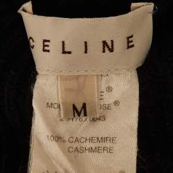 Pre Owned Celine Blue Rib Knit Turtle Neck Sweater M