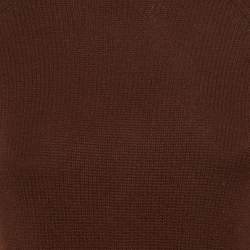 Pre Owned Celine Brown Rib Knit Turtle Neck Sweater M