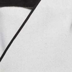 Pre Owned معطف سيليين قطن مرن أبيض/أسود بحواف متباينة مقاس صغير (سمول)