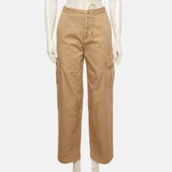 Pre Owned Celine Beige Gabardine Cargo Pants S