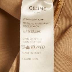 Pre Owned Celine Beige Gabardine Cargo Pants S