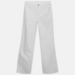 Pre Owned بنطلون جينز سيلين دنيم أبيض قصّة مستقيمة حجم متوسط خصر 28 بوصة