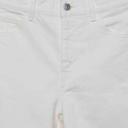 Pre Owned بنطلون جينز سيلين دنيم أبيض قصّة مستقيمة حجم متوسط خصر 28 بوصة