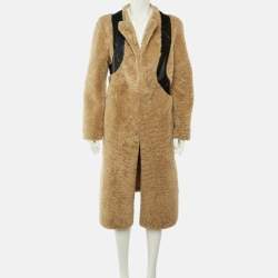 مملوكة مسبقًا Céline Beige Shearling & Leather Coat M