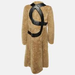مملوكة مسبقًا Céline Beige Shearling & Leather Coat M