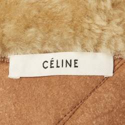 مم لوكة مسبقًا Céline Beige Shearling & Leather Coat M