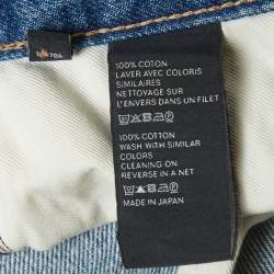 Pre Owned Celine Blue Denim Chain Embellished Wide Leg Jeans S /Waist 24"