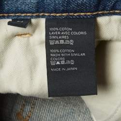 Pre Owned Celine Blue Denim High Rise Flared Jeans S/Waist 26"
