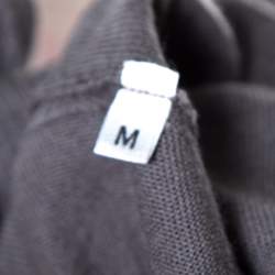 Celine Grey Wool Ruffled Asymmetric Neckline Detail Button Front Cardigan M