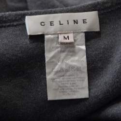 Celine Grey Embellished Cotton Short Sleeve T-Shirt M