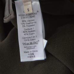 Celine Olive Green Knit Satin Belt Trim  Racer Back Tank Top S