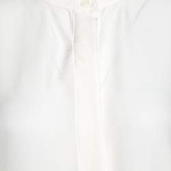 Pre Owned Celine White Silk Button Front Loose Fit Shirt M