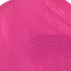 Celine Hot Pink Ribbed Knit One Shoulder Top M