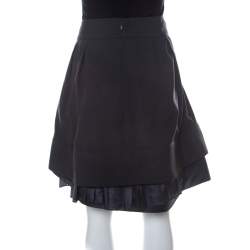 Celine Grey Wool Pleated Short Skirt L