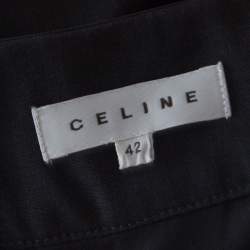 Celine Grey Wool Pleated Short Skirt L