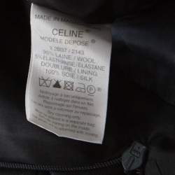 Celine Grey Wool Pleated Short Skirt L