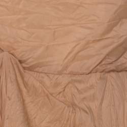 Pre Owned Céline Dusky Orange Silk Blend Ruched Detail Halter Neck Dress L