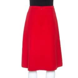 Celine Red Fleece A-Line Skirt S