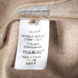 Celine Grey Felt Wool Sleeveless Structured Jacket M