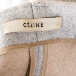 Celine Grey Felt Wool Sleeveless Structured Jacket M