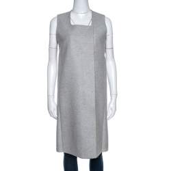 Celine Grey Felt Wool Sleeveless Structured Jacket M