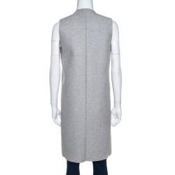 Celine Grey Felt Wool Sleeveless Structured Jacket M