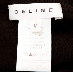 Pre Owned Celine Brown Cashmere Knit Long Sleeve Top M