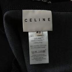 Pre Owned Celine Navy Blue Denim Button Front Tunic Jacket L
