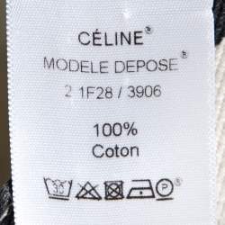 Pre Owned Celine Black Striped Cotton Denim Cropped Pants M