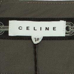 Celine Green Wool A-Line Skirt M